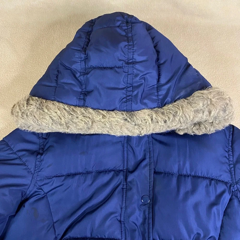 Old Navy Kids Blue Puffer Jacket Hooded Sherpa Lined Winter‎ Coat Size XXL 16